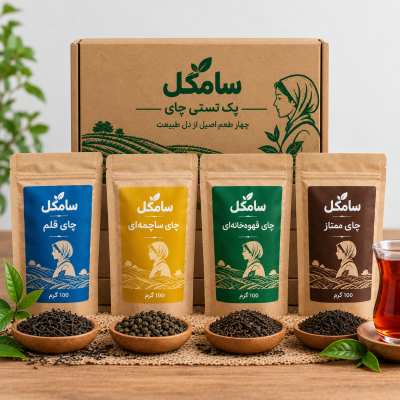 پک تستی چای 400گرمی                            .  (4مدل چای مختلف با وزن100گرم)